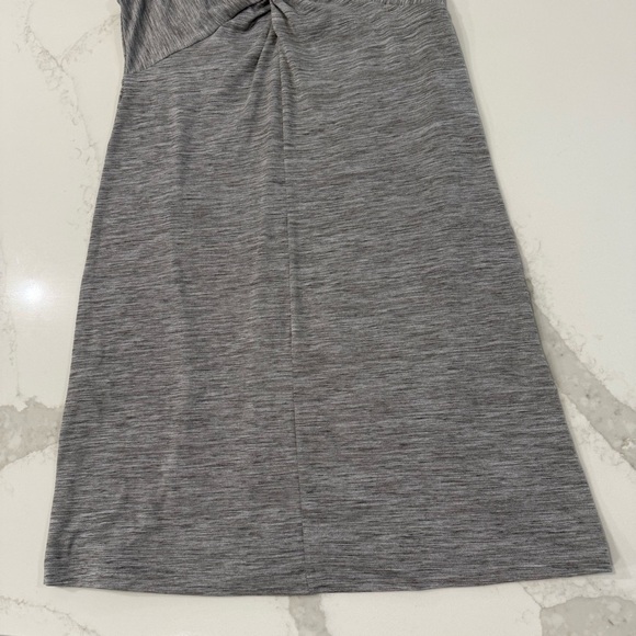 Eddie Bauer Twist Front VNeck Sleeveless A-Line Dress Womens Medium Heather Gray - Picture 2 of 7